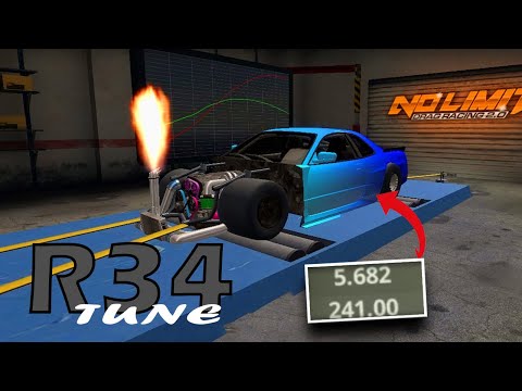 Record-Breaking R34 GTR Tune: Drag Racing No Limit - 5.6 Sec Beast!