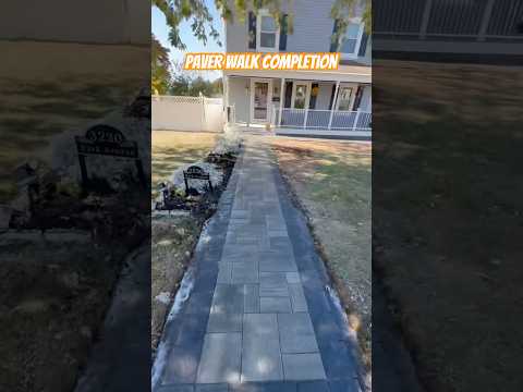 Paver Walkway Completion #diy #construction #pavers #walkway #howto #stepbystep #bluecollar #viral