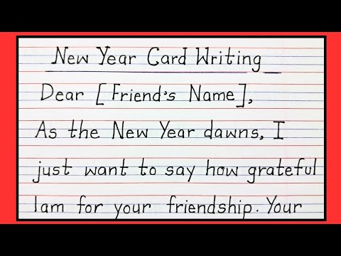 New Year Card for friend in English handwriting, #happynewyear