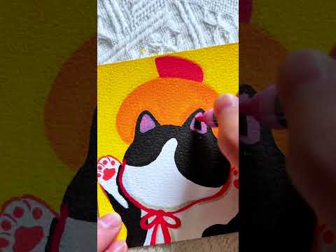 Immersive Painting Black Cat Christmas Makeup🎄#drawing #drawingtutorial #drawingforkids #kidsdrawing