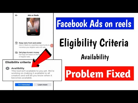 Facebook Ads on Reels Eligibility criteria Availability problem solve | fb ads on reels Availability