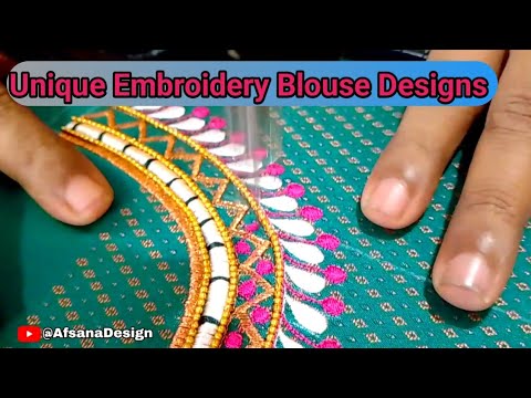 Unique simple embroidery blouse designs ! Normal machine work