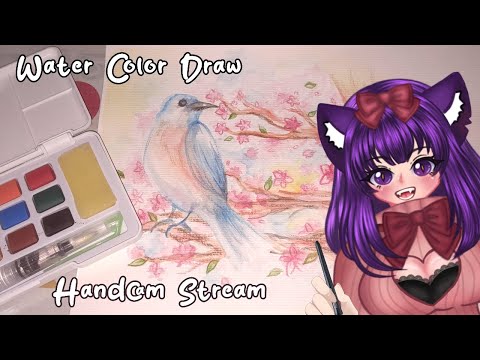 WATER COLOR DRAW Session💜【HANDCAM】