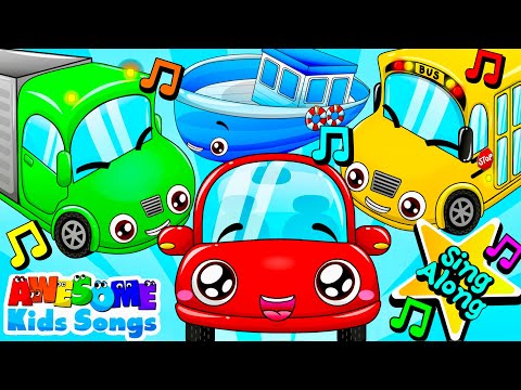 Red Car | Vehicles Song for Kids | Fun learning Colors, Vehicles & Movements! |  #AwesomeKidsSongs