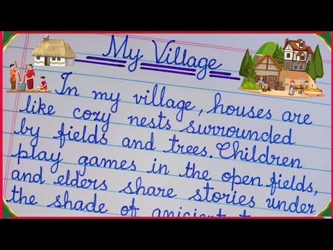 My Village Essay in Few Lines | Essay My Village Cursive Handwriting | Short Essay on My Village🍃✨