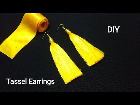 Tassel Earrings | Tassel Earrings Making With Ribbon | How To Make Tassels | Shabna's Designs