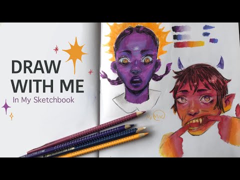 ☆DRAW WITH ME☆ in my sketchbook using markers and coloring pencils