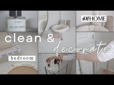 clean & decorate the bedroom with me \\ relaxing jazz music \\ H & M Home Decor, perfume bottles