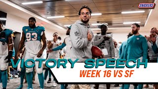 POSTGAME LOCKER ROOM SPEECH AFTER WEEK 16 WIN OVER SAN FRANCISCO 49ERS | MIAMI DOLPHINS