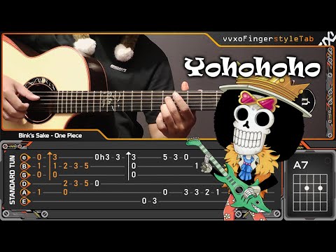 (One Piece) Bink's Sake - Yohohoho - Fingerstyle Guitar (TAB Tutorial)