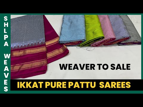 #ikkathweavers ||ikkat sarees pallu blouse desgin ||ikkat pattu sarees with cheks || patola sarees