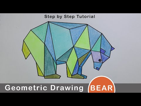 Geometric Drawing | How to Draw a Bear | Step by Step Tutorial