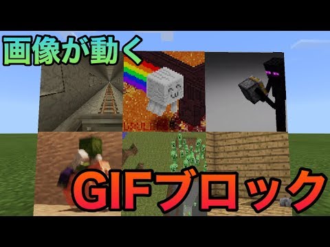 【マイクラPE/BE】GIF画像のブロックを追加するアドオン！？　画像が動く！