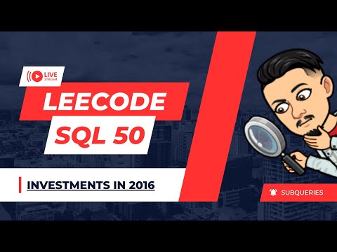 Investment in 2016 | LEETCODE SQL 50 | INTERVIEW SQL QUESTION