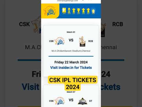 CSK IPL TICKETS 2025 |How to book IPL tickets online|IPL Ticket Booking 2025 online| #ipl #csk #rcb