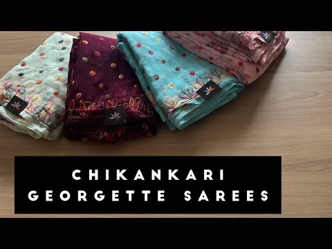 Detailed Video - Chikankari Semi Georgette Sarees | Shop on www.fabk.in #fabksarees #chikankari