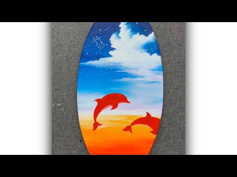 Dolphin painting acrylic easy painting ideas | #shorts