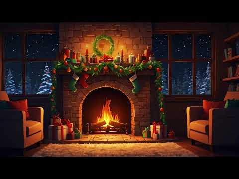 🔥Christmas Cozy Fireplace Ambiance & Lofi Music | Relaxing Study and Chill 🔥