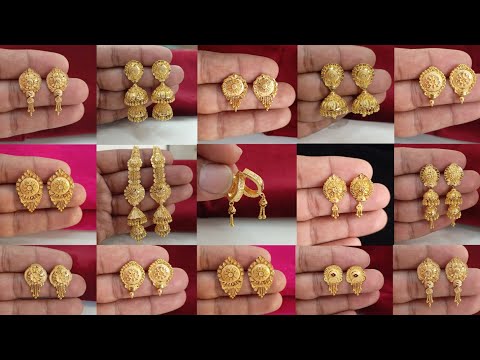 Latest Hallmark Gold Earrings, Jhumka Earrings Designs 2025 With Weight & Price || gold jewellery