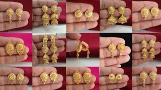 Latest Hallmark Gold Earrings, Jhumka Earrings Designs 2025 With Weight & Price || gold jewellery