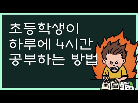 초등학생이 하루에 4시간 공부하는 방법