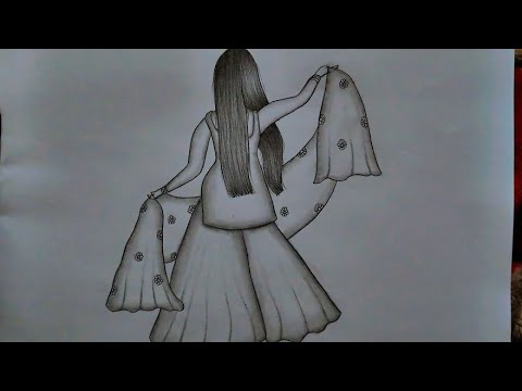 How to draw a beautiful girl sketch || simple sketches || easy girl sketch || easy draw girl