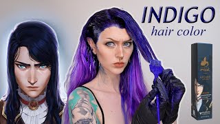 Dyeing my hair INDIGO (dark blue/purple) 💙💜 Arcane x Arctic Fox Caitlyn