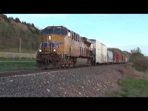 Horn show from UP 6552 AC44CW  near Loveland, Iowa + mid train locomotive