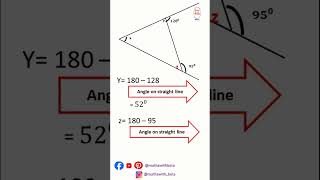 Find the angle x, y  #mathstutoring #anglesintriangle #mathstricksandtips