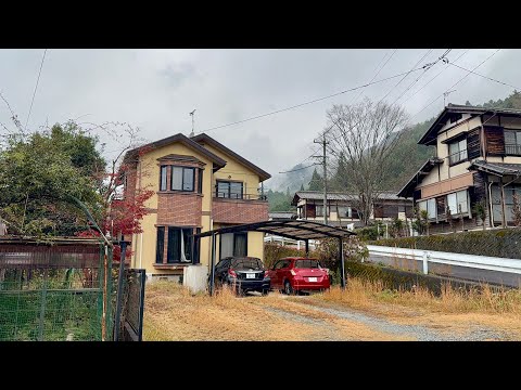 Heavy Rainy Day | Modern Japanese Houses | The most beautiful Countryside Gifu 4K Walk Japan