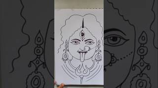 Quick simple and easy drawing of maa Kali face/ Maa Kali  face in easy steps