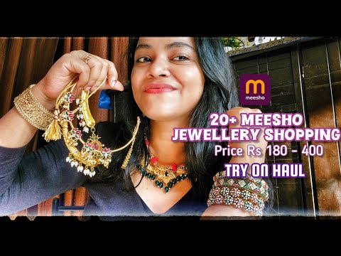 Meesho 20+ Jewellery shopping review haul Rs 180 || kada/ chuda set / hasli choker set #tryonhaul