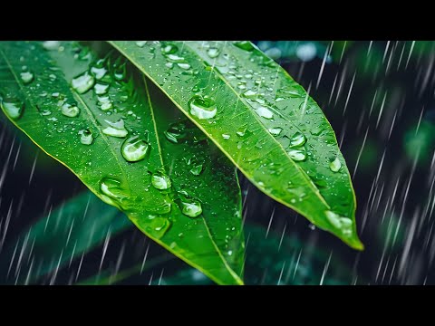 Tropical Rain Sounds for Sleeping Black Screen 10 Hours