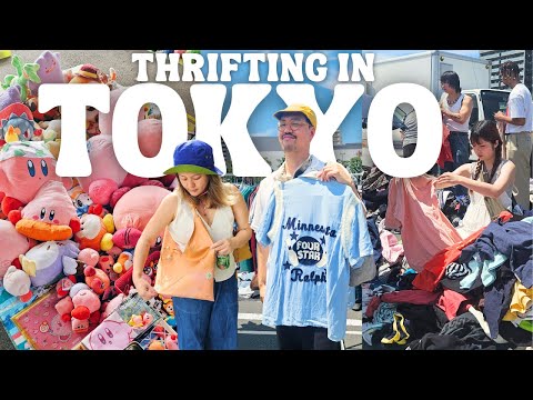 Thrifting in Japan Vlog 🇯🇵 Tokyo's Biggest Flea Market, Vintage Shopping Haul, Tokyo Vlog 2024