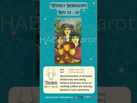 Taurus Weekly Horoscope | Nov 24-30 #horoscope #taurushoroscope #astrology #earthsign #tarotreader