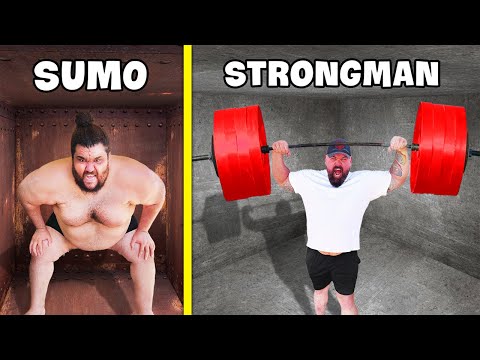 SUMO vs STRONGMAN Unbreakable Boxes! *TRAPPED INSIDE*