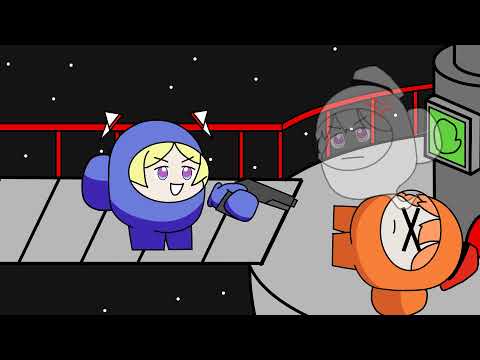 AmongUs TEAMWORK with Akirose and Kiara! [ OpenToonz ]