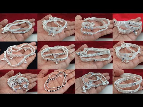 latest silver daily use anklets designs 2024 with price || new silver payal designs under 4000 rupee