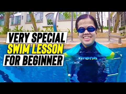 Incredible Swimming lesson with an amazing Beginner girl