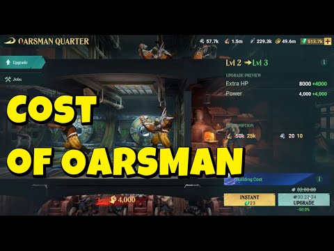 sea of conquest : full Oarsman Quarter cost ( 2-18)