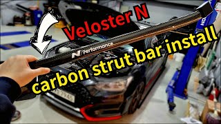 Veloster N Carbon Strut Bar install – Genuine N Performance Parts from Hyundai