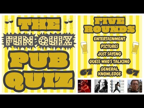 Pub Quiz No67 - 5 Different Rounds - 33 Questions & Answers - 61 Points to Win. trivia/quiz Fun Quiz