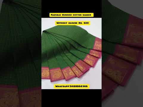 80'count 🌷Madurai sungudi cotton sarees🌿 for order whatsapp:9488866146#Cotton #Saree