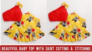 Beautiful Baby Top With Skirt Cutting and Stitching/3-4 Year Baby Dress Design