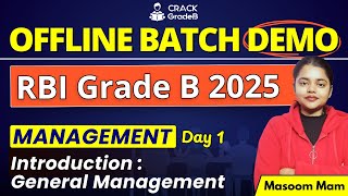 Introduction : General Management | RBI Grade B Batch 2025