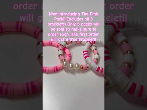 Etsy Shop in Bio! #smallbusiness #etsy #etsyshop #etsyjewelry #jewllery #claybeads #pink #bracelets