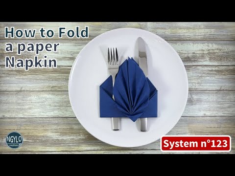 How to fold a paper napkin - Cutlery holder with central leaf | Napkin Folding