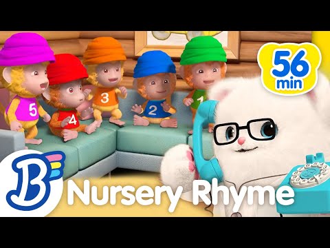 🐵 Five Little Monkeys + More Nursery Rhymes | Badanamu Nursery Rhymes & Kids Songs