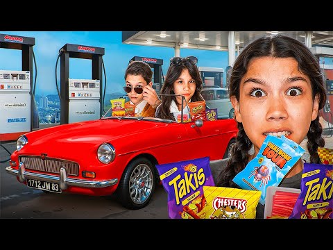 Eating ONLY Our LEAST FAVORITE GAS STATION FOOD for 24 Hours!! 🤮