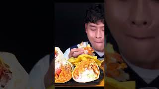 Best buriito mukbang 🌯 #bigbitesmukbanger #burito